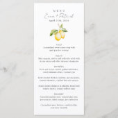 Classic Citrus Lemon Summer Wedding Menu (Voorkant)