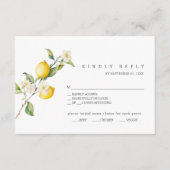 Classic Citrus Lemon Summer Wedding RSVP Kaart (Voorkant)