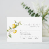 Classic Citrus Lemon Summer Wedding RSVP Kaart (Staand voorkant)