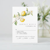 Classic Citrus Lemon Summer Wedding RSVP Kaart (Staand voorkant)