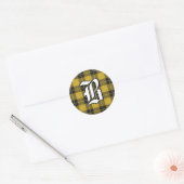 Classic Clan Barclay Tartan Monogram Ronde Sticker (Envelop)