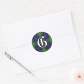 Classic Clan Gunn Tartan Monogram Ronde Sticker (Envelop)