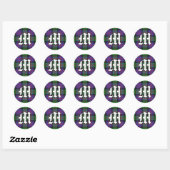 Classic Clan MacDonald Donald Tartan Monogram Ronde Sticker (Vel)