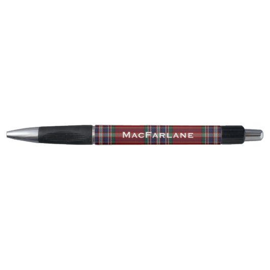 Classic Clan MacFarlane Tartan Plaid Aangepaste Pe Pen (Voorkant)