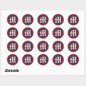 Classic Clan MacGillivray Tartan Monogram Ronde Sticker (Vel)