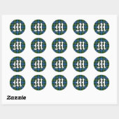 Classic Clan MacKenzie Tartan Monogram Ronde Sticker (Vel)