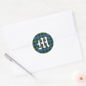 Classic Clan MacKenzie Tartan Monogram Ronde Sticker (Envelop)