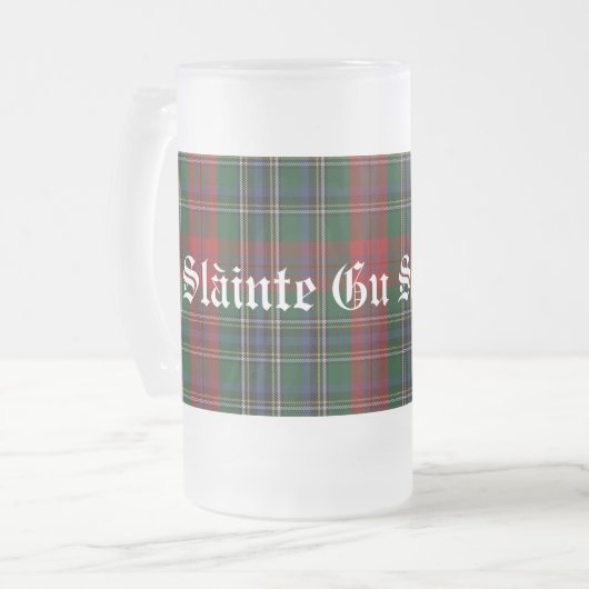 Classic Clan MacLean Tartan Pset Stein Matglas Bierpul (Voorkant links)