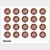 Classic Clan Morrison Tartan Monogram Ronde Sticker (Vel)