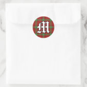 Classic Clan Morrison Tartan Monogram Ronde Sticker (Tas)