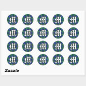 Classic Clan Murray Tartan Monogram Ronde Sticker (Vel)