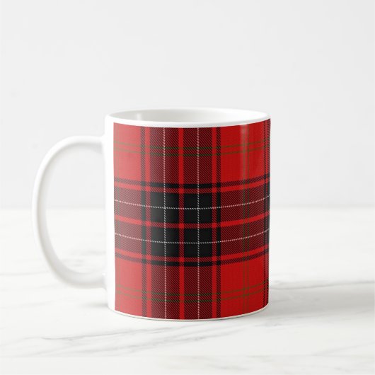 Classic Clan Wemyss Rood en Zwart Tartan Plaid Koffiemok (Links)
