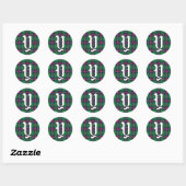 Classic Clan Young Tartan Monogram Ronde Sticker (Vel)