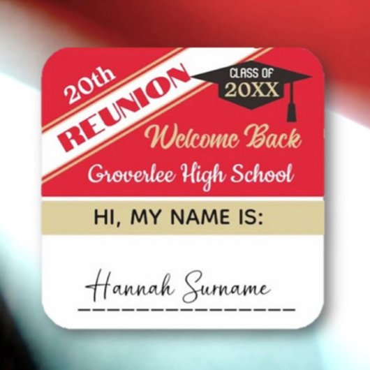 Classic Class Reunion Naam tag Sticker