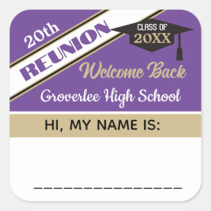 Classic Class Reunion Naam tag Sticker