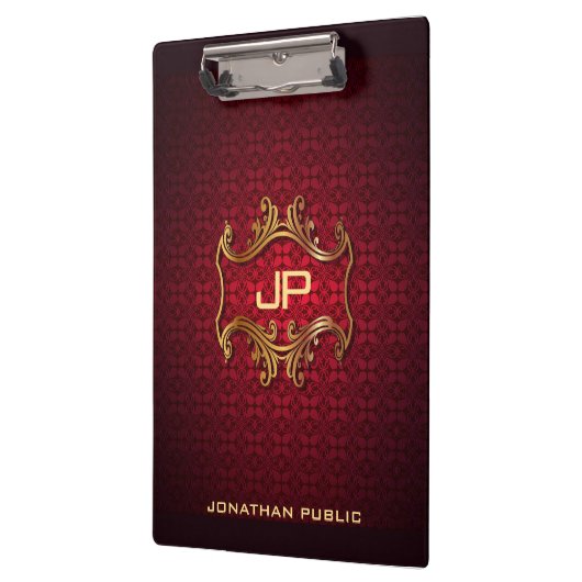 Classic Classic - Elegant Black Red Damask Klembord (Links)