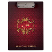 Classic Classic - Elegant Black Red Damask Klembord (Voorkant)