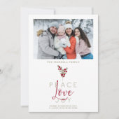 Classic Classy Christmas Holly Branches Feestdagen Feestdagenkaart (Voorkant)