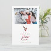 Classic Classy Christmas Holly Branches Feestdagen Feestdagenkaart (Staand voorkant)