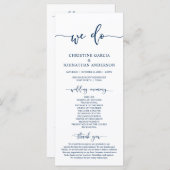 Classic Classy Wedding Program Kaart (Voorkant / Achterkant)