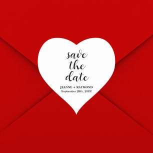 Classic Clean Save the date Bruiloft Aankondiging Hart Sticker