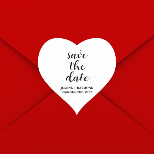 Classic Clean Save the date Bruiloft Aankondiging Hart Sticker