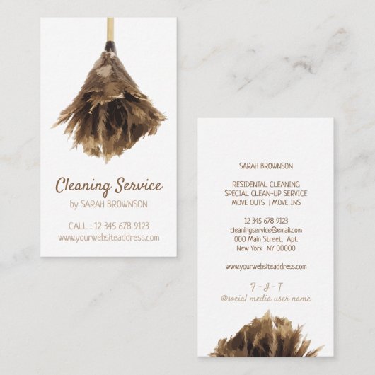 Classic Cleaning Service maid janitorial Visitekaartje (Voorkant / Achterkant)