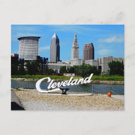 Classic Cleveland River Skyline Briefkaart (Voorkant)