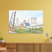 Classic Cleveland River Uitzicht Canvas Afdruk (Insitu (Woonkamer))