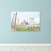 Classic Cleveland River Uitzicht Canvas Afdruk (Insitu (Houten vloer))