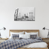 Classic Cleveland River Uitzicht Skyline Canvas Afdruk (Insitu (Slaapkamer))