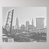 Classic Cleveland River Uitzicht Skyline Poster (Voorkant)