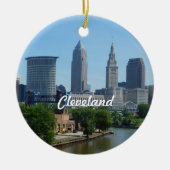 Classic Cleveland Skyline Keramisch Ornament (Voorkant)