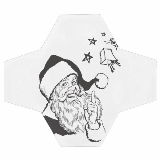 Classic Clipart Santa Claus Black White Retro Voetbal (Enkel)