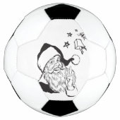 Classic Clipart Santa Claus Black White Retro Voetbal (Voorkant)