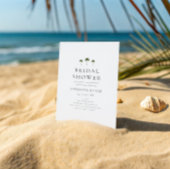 Classic Coastal Minimal Palm Tree Bridal Shower Kaart