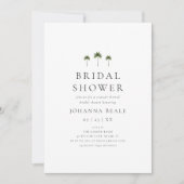 Classic Coastal Minimal Palm Tree Bridal Shower Kaart (Voorkant)