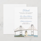Classic Coastal Wedding Details Kaart - Newport, R (Voorkant / Achterkant)