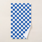 Classic cobalt blue checkerboard bad handdoek (Handdoek)