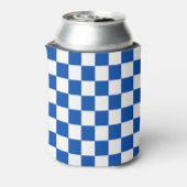 Classic cobalt blue checkerboard blikjeskoeler (Blikje Achterkant)