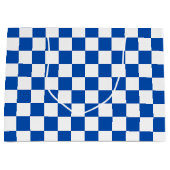 Classic cobalt blue checkerboard groot cadeauzakje (Voorkant)