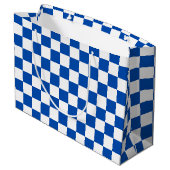 Classic cobalt blue checkerboard groot cadeauzakje (Achterkant Gekanteld)