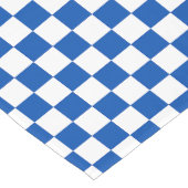 Classic cobalt blue checkerboard korte tafelloper (Hoek)