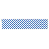 Classic cobalt blue checkerboard korte tafelloper (Horizontaal)