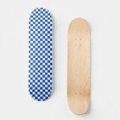 Classic cobalt blue checkerboard persoonlijk skateboard (Voorkant)