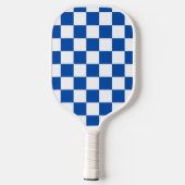 Classic cobalt blue checkerboard pickleball paddle (Achterkant)