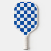 Classic cobalt blue checkerboard pickleball paddle (Voorkant)
