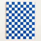 Classic cobalt blue checkerboard planner (Voorkant)