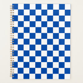 Classic cobalt blue checkerboard planner