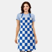 Classic cobalt blue checkerboard schort (Gedragen)